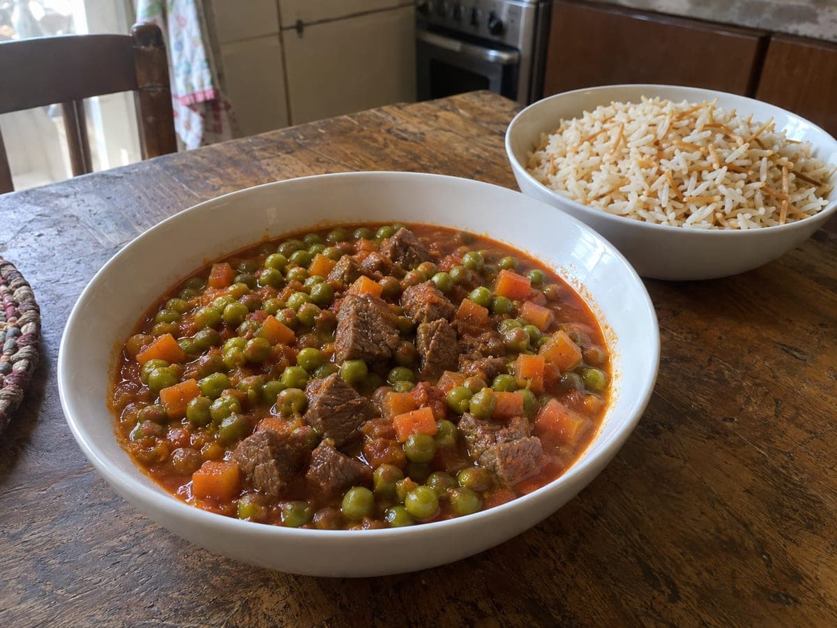 Egyptian Bisilla with Carrots and Beef