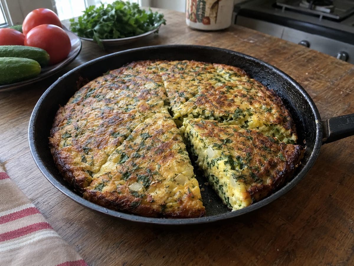 Egyptian Eggah with Herbs and Onion
