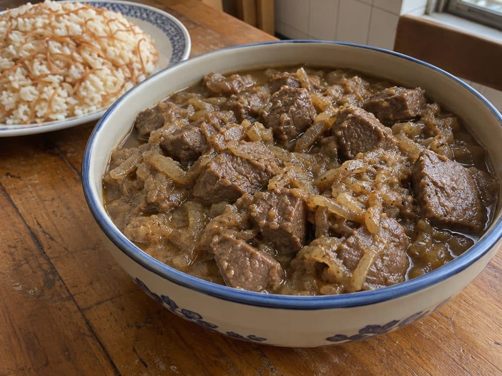 Egyptian Kebab Halla (Braised Beef and Onions)