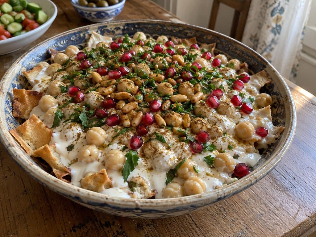 فتة حمص بالطحينة واللبن