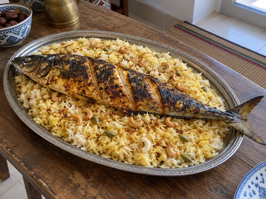 مشوعي عماني (كنعد مشوي مع أرز بالليمون)