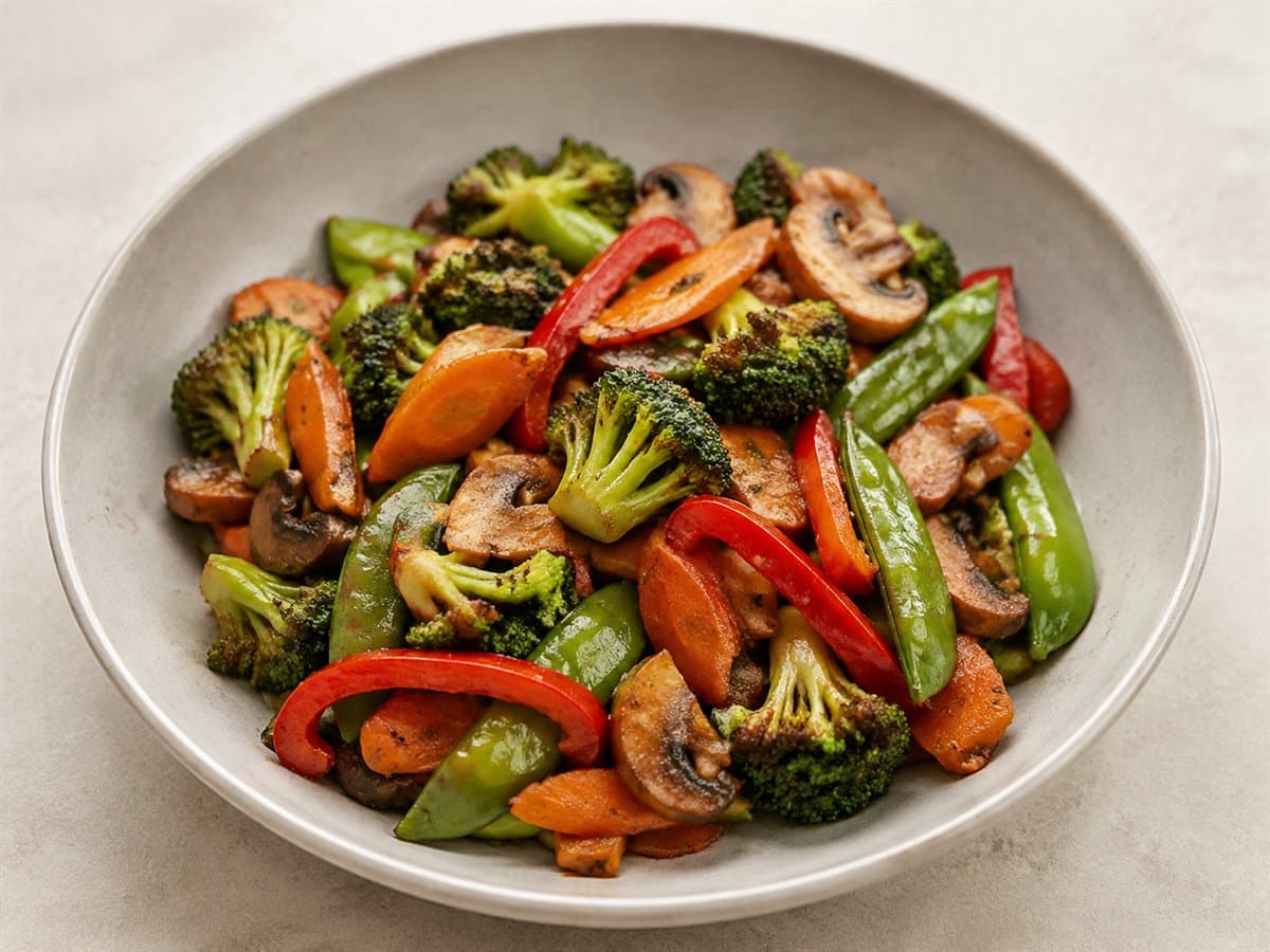 Crisp Garlic Vegetable Stir-Fry