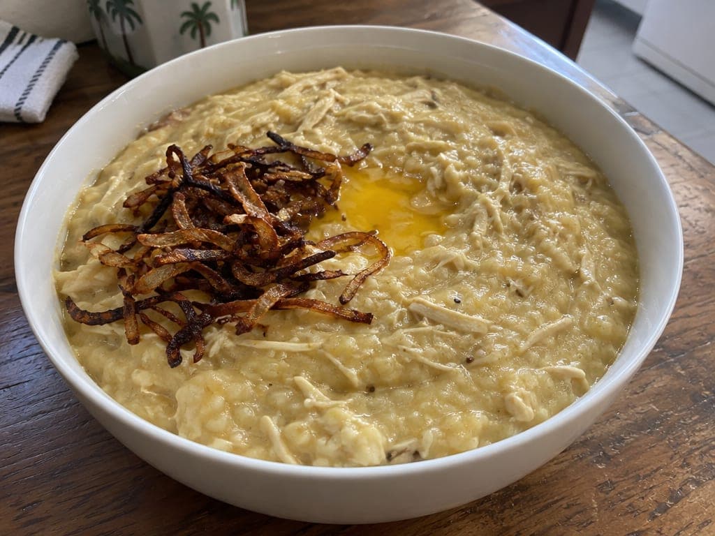 Emirati Chicken Madrooba (Beaten Rice and Chicken Porridge)